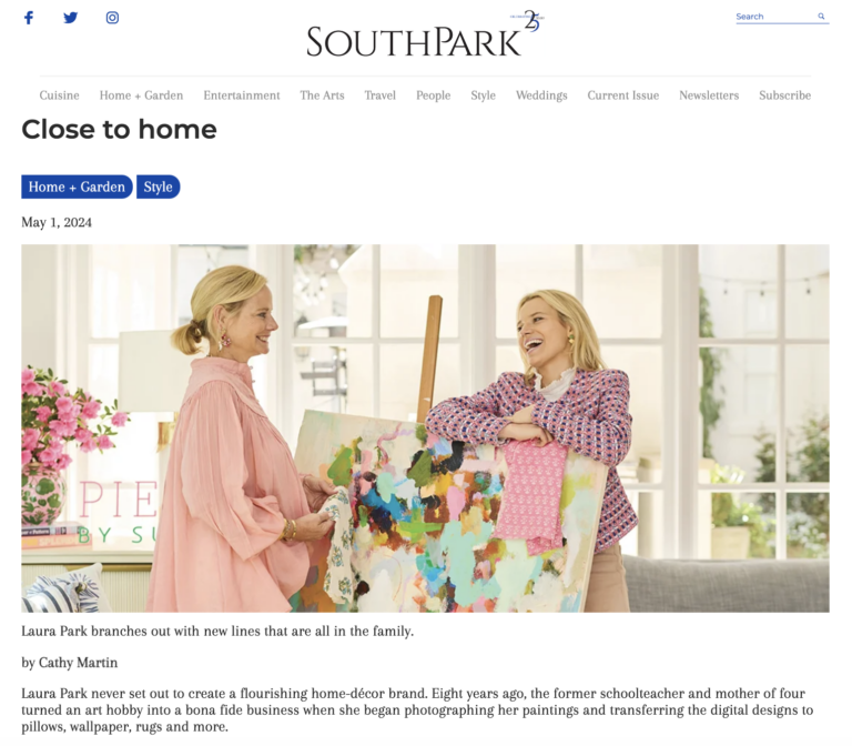 Screenshot of SouthPart article, "Close to home."